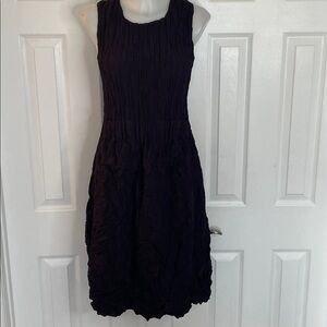 ALQUEMA CRUSHED POCKET CRINKLE STRETCHY SLEEVELESS DRESS EGGPLANT COLOR SZ 6-10